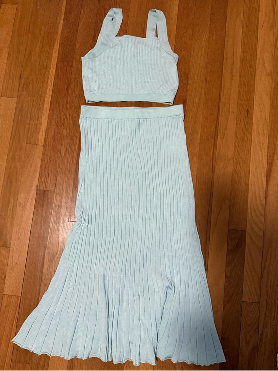 House of Harlow 1960 Dresses & Skirts - House of Harlow Light Blue Ribbed Knit Two-Piece Set